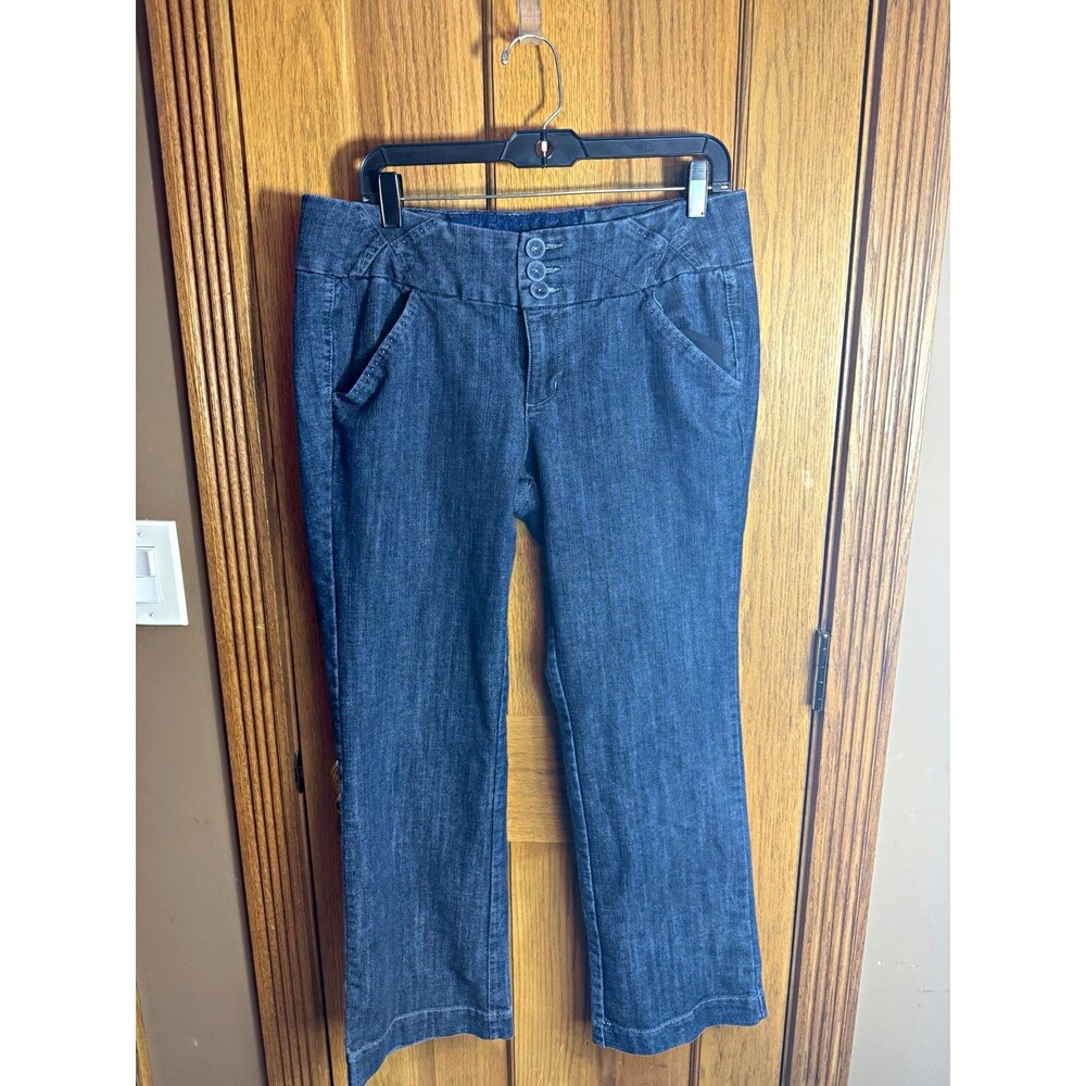 Maurices Juniors 13 Bootcut Dark Wash Blue Denim Jeans High Rise Pockets